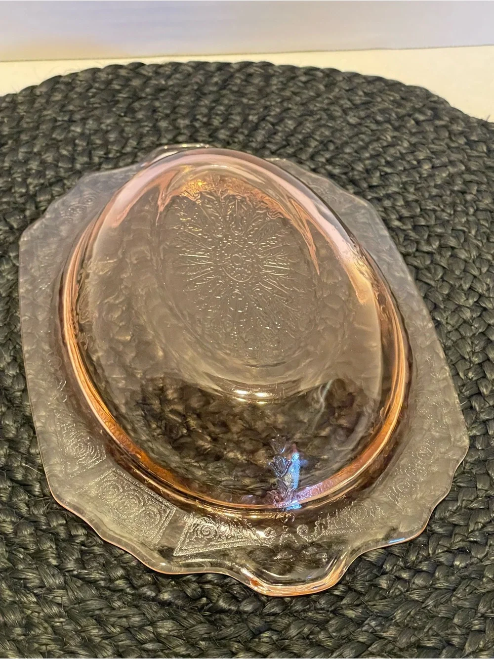 Vintage Jeannette’s Pink Glass Serving vegetable bowl